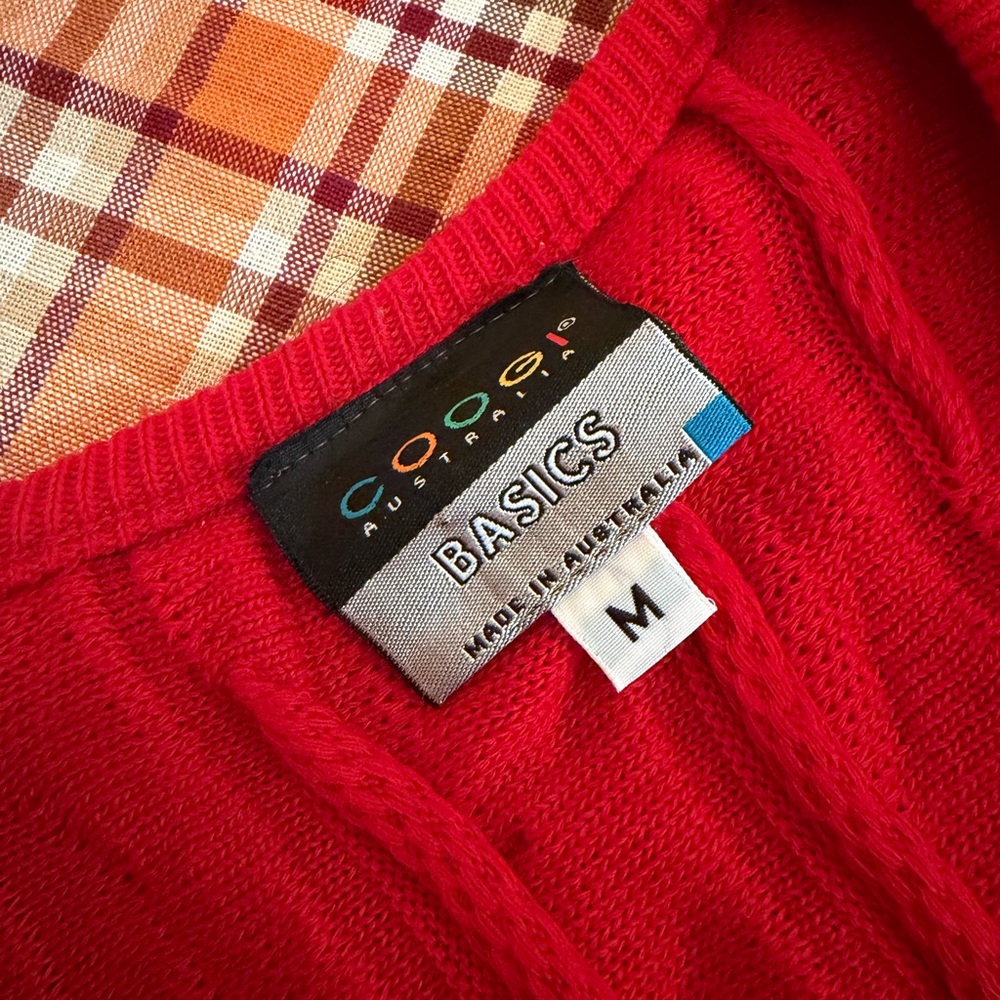 COOGI Vibrant Red Crewneck Sweater